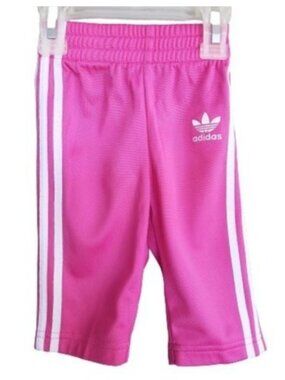 Adidas Baby Joggers Pink 3-6M Athletic Firebird Track Pants Lightweight 3-Stripe